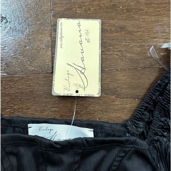 Vintage Havana-BLACK CORSET BALLOON SLEEVE TOP-size Small-NWT-Retail $70 - Picture 9 of 16